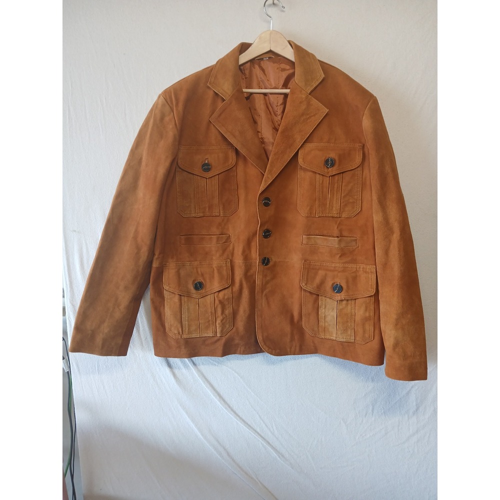 Suede Leather jacket FLAWED size 4xl button up
